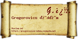 Gregorovics Ádám névjegykártya