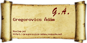 Gregorovics Ádám névjegykártya